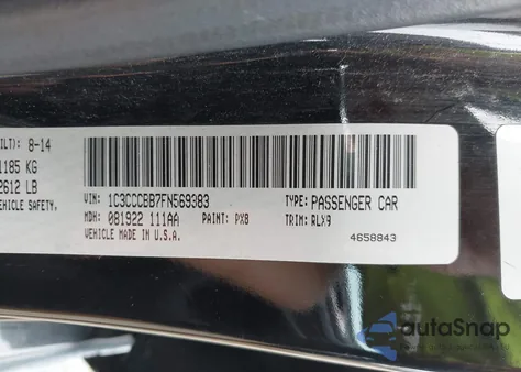 2015 Chrysler 200 S из США, поврежденный, VIN 1C3CCCBB7FN569383